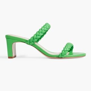 Porte & Paire Leather braided sandal 37‎ green
